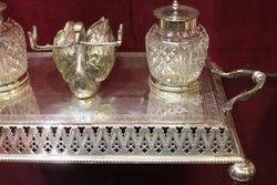 Antique Silverplated Desk Companion C1900