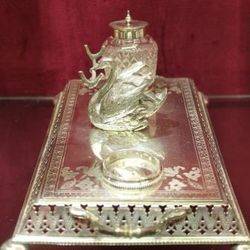 Antique Silverplated Desk Companion C1900