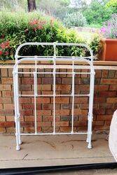 Antique Single Iron Bed with Slats Rails and Mattress