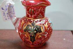 Antique Small Moser Ruby Glass Jug 