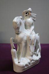 Antique Staffordshire Figure Of Princess Victoria On Horse back 
