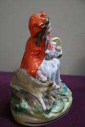 Antique Staffordshire Figure Red Riding Hood  