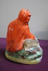 Antique Staffordshire Figure Red Riding Hood  