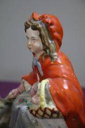 Antique Staffordshire Figure Red Riding Hood  