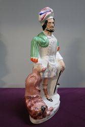 Antique Staffordshire Figurine Of The Lion Slayer  