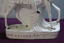 Antique Staffordshire Flatback Prince Frederick Of Prussia Figurine 