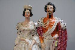 Antique Staffordshire Group of Queen Victoria And Napoleon III 
