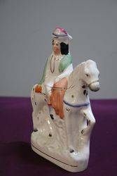 Antique Staffordshire Horse and Rider  