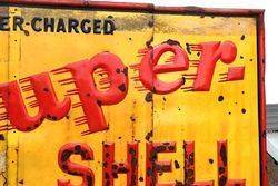 Antique Super Shell 3 Piece Enamel Sign