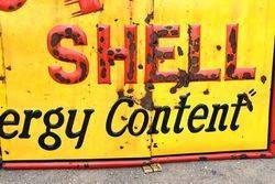 Antique Super Shell 3 Piece Enamel Sign