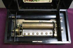 Antique Swiss National Cylinder Musical Box Playing 10 Tunes 