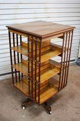 Antique The American Patent Walnut Revolving Bookcase  