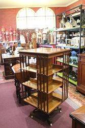 Antique The American Patent Walnut Revolving Bookcase  