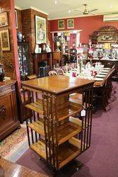 Antique The American Patent Walnut Revolving Bookcase  