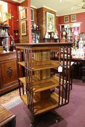 Antique The American Patent Walnut Revolving Bookcase  