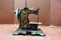 Antique Tin Plate Childs Sewing Machine 