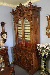 Antique Well Carved French 2 Door Bookcase   