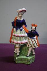 Antique staffordshire Figure Of Princess Royal + Prince Of Wales 