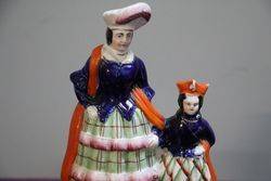 Antique staffordshire Figure Of Princess Royal + Prince Of Wales 