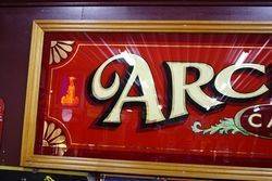 Archies Cafe Large Framed Glass Advertising Sign