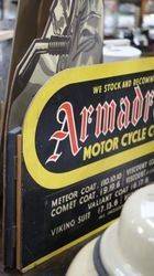 Armadrake Motor Cycle Coats Hard Board Sign