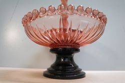 Art Deco 4 Pieces Pink Glass Float Bowl  Mascot Lady 