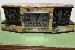 Art Deco Algerian Marble Mantle Clock 