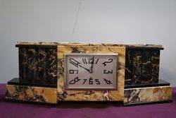 Art Deco Algerian Marble Mantle Clock 