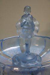 Art Deco Blue Glass Ballerina 3 Pieces Float Bowl  