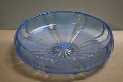 Art Deco Blue Glass Ballerina 3 Pieces Float Bowl  