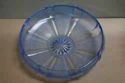 Art Deco Blue Glass Ballerina 3 Pieces Float Bowl  