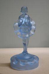 Art Deco Blue Glass Ballerina 3 Pieces Float Bowl  