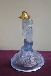 Art Deco Blue Glass Figure Lamp Base 