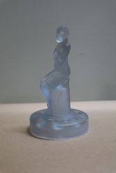 Art Deco Blue Glass Float Bowl Figure 