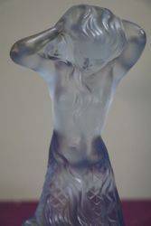 Art Deco Blue Glass Mermaid Figurine C1930 