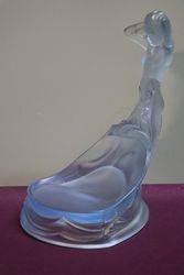 Art Deco Blue Glass Mermaid Figurine C1930 