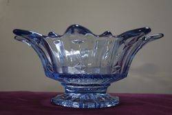 Art Deco Blue Glass Starburst Bowl  