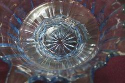 Art Deco Blue Glass Starburst Bowl  