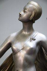 Art Deco Bronze Group of Diana the Huntress 