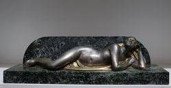 Art Deco Bronze Reclining Figure      