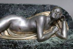 Art Deco Bronze Reclining Figure      