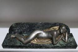 Art Deco Bronze Reclining Figure      