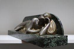 Art Deco Bronze Reclining Figure      