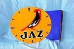 Art Deco Double Sided Jaz Clock Enamel Sign