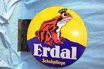 Art Deco Erdal Frog Double Sided Enamel Sign