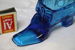Art Deco Fenton Blue Glass Cinderella Slipper 