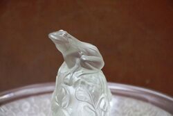 Art Deco Frosted Glass Frog on a Lily Mound  Float Bowl 