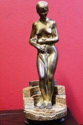 Art Deco Gilt Bronze Figure The Bath 