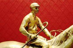 Art Deco Gilt Bronze Figure of Horse and Jockey