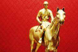 Art Deco Gilt Bronze Figure of Horse and Jockey